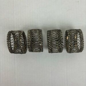 Vintage silver-plated loop wire napkin rings-set of 4
